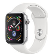 Apple Watch Series 4 44mm GPS Aluminiumgehäuse silber mit Sportarmband weiß